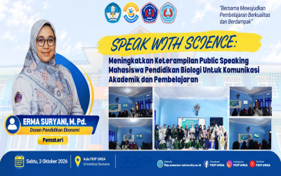 Speak with Science, Pendidikan Biologi FKIP Universitas Samawa Asah Public Speaking Mahasiswa